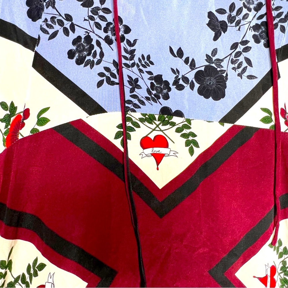 Sandro Steffie Floral Square Print Silk Midi Dress, size M - Picture 3 of 7